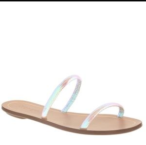 J CREW Iridiscent holographic women shoes sandals